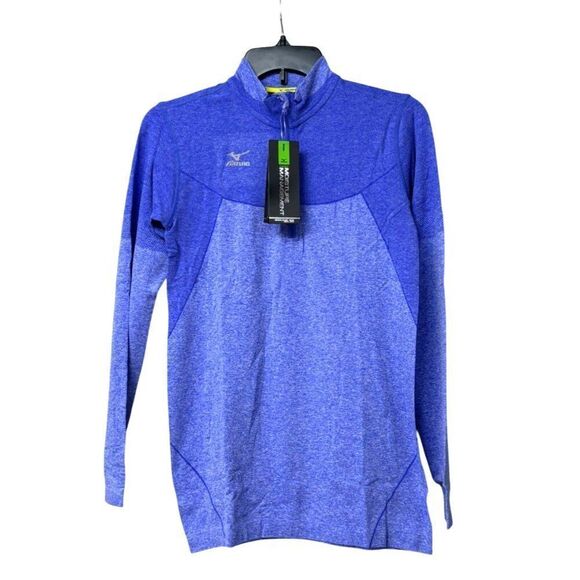 Mizuno Women's Seamless 1/4 Zip Volleyball Jacket, Heathered Royal Blue, S - Picture 1 of 13